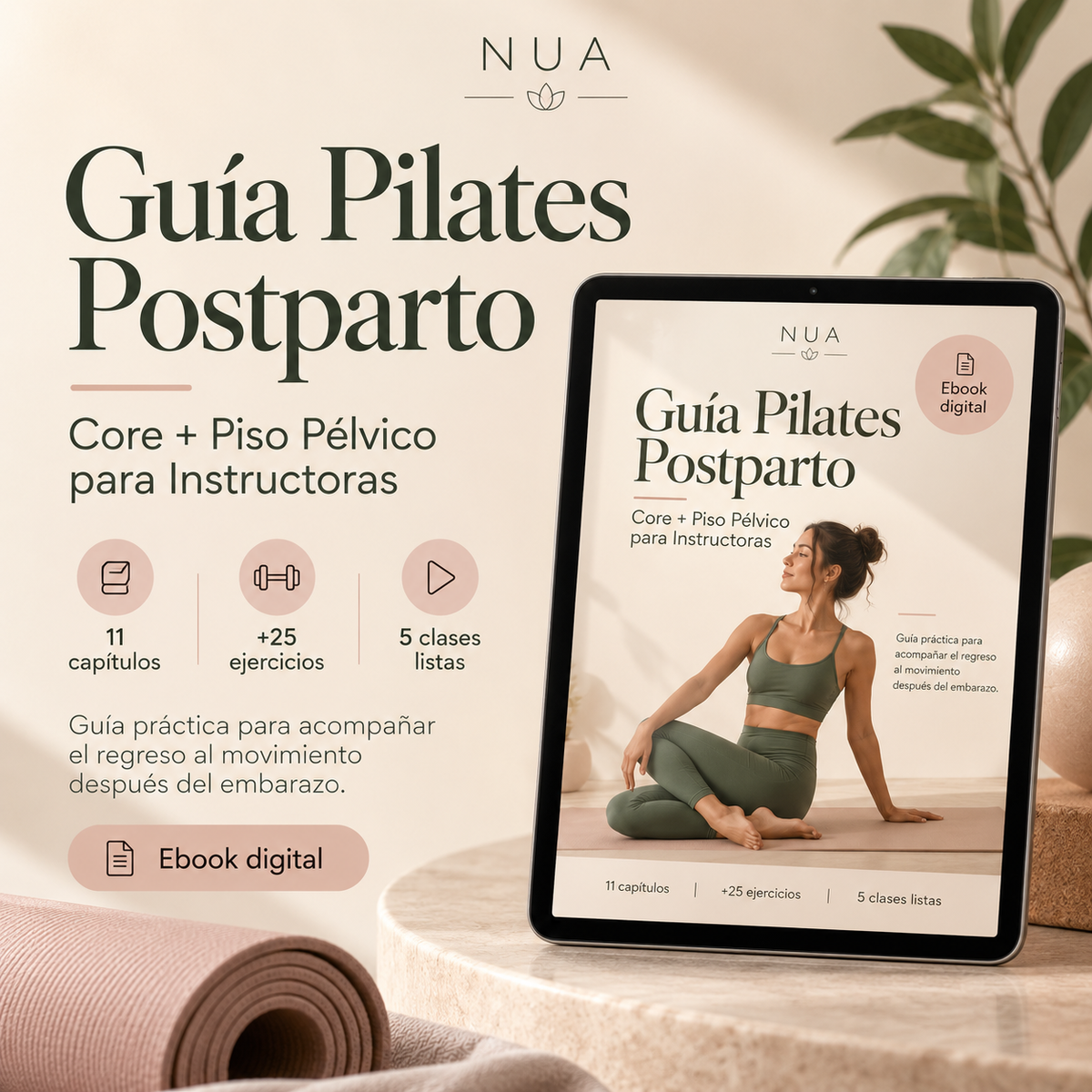 Guía Pilates Postparto — Core + Piso Pélvico para Instructores
